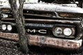 Old GMC Truck in Junk Yard Royalty Free Stock Photo