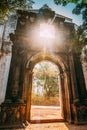 Goa Velha, India. Old St. Paul's College Gate. Famous Landmark And Historical Heritage. St. Paul's College Was A Jesuit