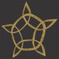 Old Gold Celtic knot on black background