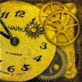 Old gold clock mechanism steampunk Royalty Free Stock Photo