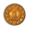 Old gold coin
