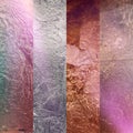 Gold collage colorful pink lilac yellow vintage bronze silver paper metallic antiq template texture background Royalty Free Stock Photo
