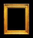 Old gold frame isolated on black Royalty Free Stock Photo