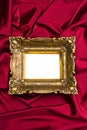 Old Gold Frame On Red Satin