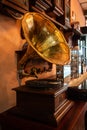 Gramophone music phonograph vintage style Royalty Free Stock Photo