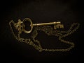 Old Gold Key Royalty Free Stock Photo