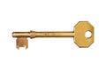 Old gold mortice lock key