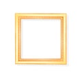 Old gold  picture frame with  carving edge isolated on white background with clipping path Royalty Free Stock Photo