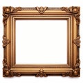 Gold Antique Frame: Detailed Facial Features, Trompe L\'oeil Style