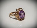 Old gold ring with alexandrite Royalty Free Stock Photo