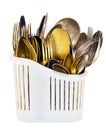 Old gold and silver flatware Royalty Free Stock Photo