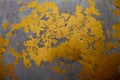 Old gold and silver grunge wall with peeling paint. Royalty Free Stock Photo