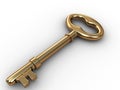 Old gold skeleton key Royalty Free Stock Photo