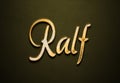 Old gold text effect of name Ralf with 3D glossy style Mockup. Royalty Free Stock Photo