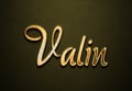 Old gold text effect of name Valin with 3D glossy style Mockup. Royalty Free Stock Photo