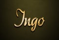 Old gold text effect of name Ingo with 3D glossy style Mockup. Royalty Free Stock Photo