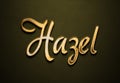 Old gold text effect of name Hazel with 3D glossy style Mockup. Royalty Free Stock Photo