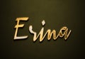 Old gold text effect of name Erina with 3D glossy style Mockup. Royalty Free Stock Photo