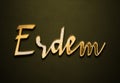 Old gold text effect of name Erdem with 3D glossy style Mockup. Royalty Free Stock Photo