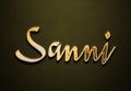 Old gold text effect of name Sanni with 3D glossy style Mockup. Royalty Free Stock Photo