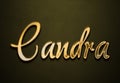 Old gold text effect of name Candra with 3D glossy style Mockup. Royalty Free Stock Photo