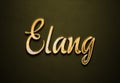 Old gold text effect of name Elang with 3D glossy style Mockup. Royalty Free Stock Photo