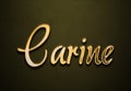 Old gold text effect of name Carine with 3D glossy style Mockup. Royalty Free Stock Photo