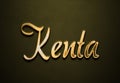 Old gold text effect of name Kenta with 3D glossy style Mockup. Royalty Free Stock Photo