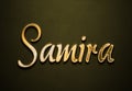 Old gold text effect of name Samira with 3D glossy style Mockup. Royalty Free Stock Photo