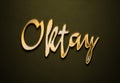 Old gold text effect of name Oktay with 3D glossy style Mockup. Royalty Free Stock Photo