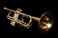 Old gold trumpet Royalty Free Stock Photo