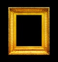 Old gold wooden frame Royalty Free Stock Photo