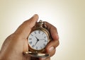 Old Golden Antique Watch in a Hand Royalty Free Stock Photo