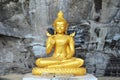 Old golden buddha statue at Wat Phra Phutthachai in Saraburi, Th