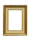 Old golden empty picture frame isolated Royalty Free Stock Photo