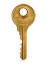 Old Golden House Key isolated Royalty Free Stock Photo