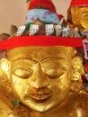 Old golden idol head in Myanmar