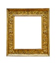 Old golden picture frame, antique Rome art on white background Royalty Free Stock Photo