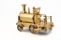 Old golden steam locomotive toy back part Royalty Free Stock Photo