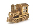 Old golden toy steam train locomotive Royalty Free Stock Photo