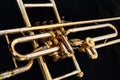 Old golden trumpet detail Royalty Free Stock Photo