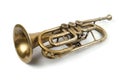 Old golden trumpet Royalty Free Stock Photo