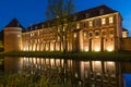 Old gothic castle in Lidzbark Warminski at night, Poland,