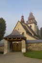 Old Gothic Catholic church outdoors, village Smrecany, Liptov region, Slovakia