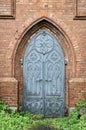 Old gothic church metal door Royalty Free Stock Photo