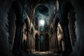 Old gothic church ruin, Generative Ai