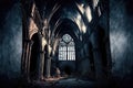 Old gothic church ruin, Generative Ai