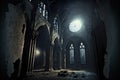 Old gothic church ruin, Generative Ai