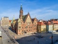 Old Gothic city hall in Wroclaw Breslau in Poland. Royalty Free Stock Photo