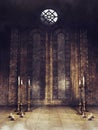 Gothic crypt with candelabras Royalty Free Stock Photo